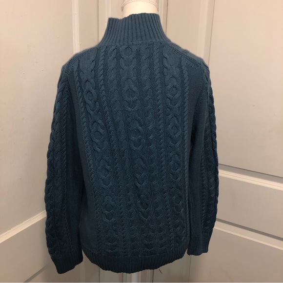 Ll bean ladies knitted full zip sweater cardigan size medium pet - Picture 3 of 4